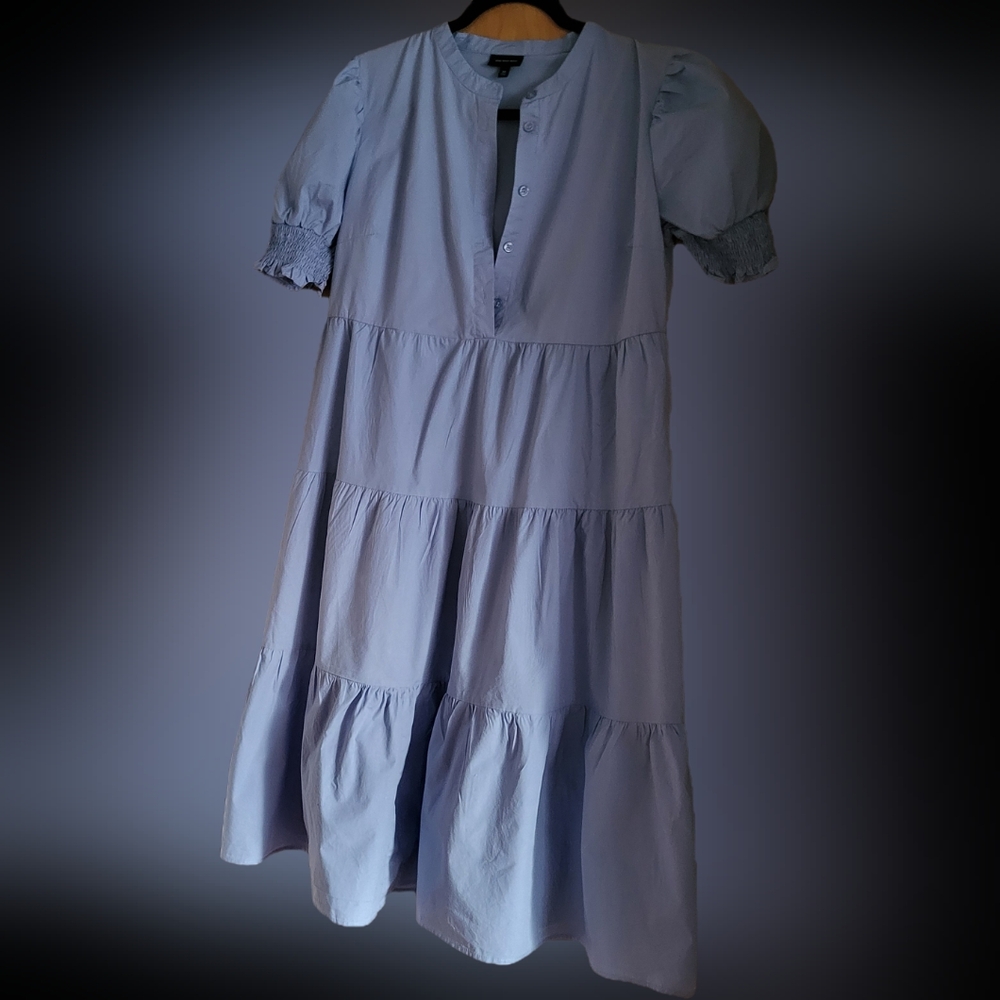 Who What Wear Blue Puff Sleeve Sundress